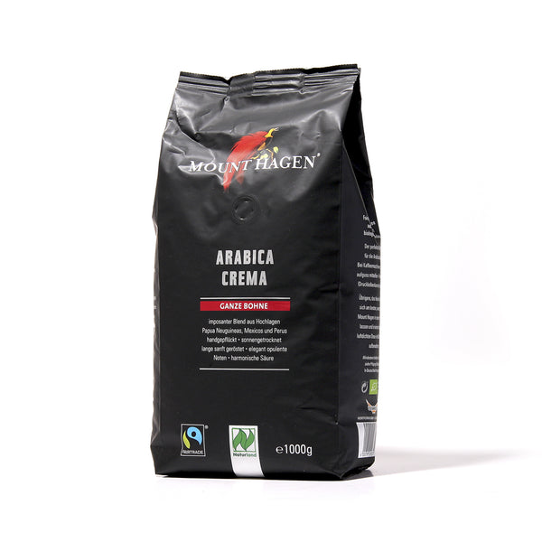Kaffe: Mount Hagen crema kaffebønner 1 kg økologisk Fair Trade