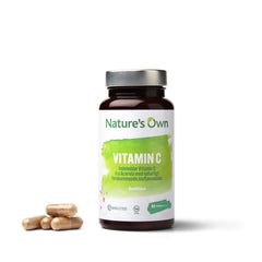 Tilskud: Natures own wholefood C-vitamin 60 vegan kapsler a 200 mg med bioflavonoider (op til 60 dages forbrug)