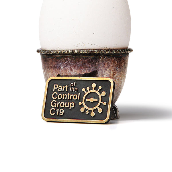 Satire: Part of The Control Group C19 pin, messing bruneret